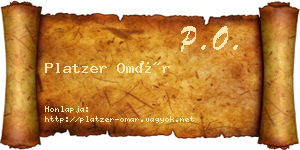 Platzer Omár névjegykártya